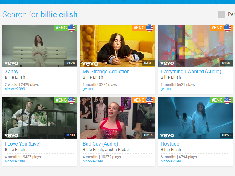 Lyrics Training「Billie Eilish」検索結果