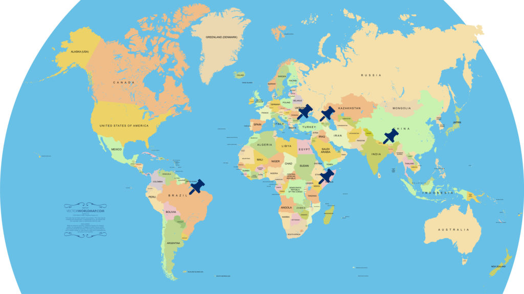 King Gnu「Slumberland」調査対象国の地図